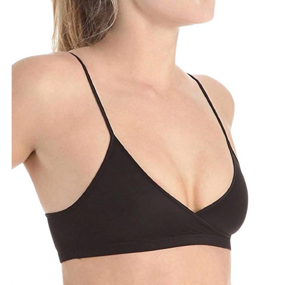 NEW ELITA silk magic spaghetti strap crossover mini camisole bra in ebony